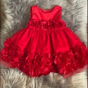 Infants Red Floral Dress